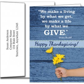 Custom Thanksgiving Greeting Cards w/Imprinted Envelopes