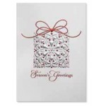 Red And Grey Gift Holiday Card with Logo