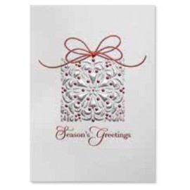 Red And Grey Gift Holiday Card with Logo  Red And Grey Gift Holiday Card with Logo