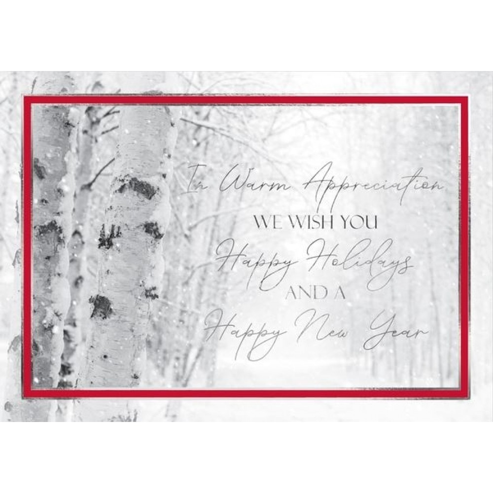 Customized Birch Appreciation Holiday Card