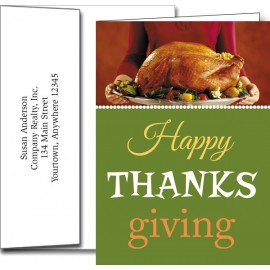 Customized Thanksgiving Greeting Cards w/Imprinted Envelopes  Customized Thanksgiving Greeting Cards w/Imprinted Envelopes