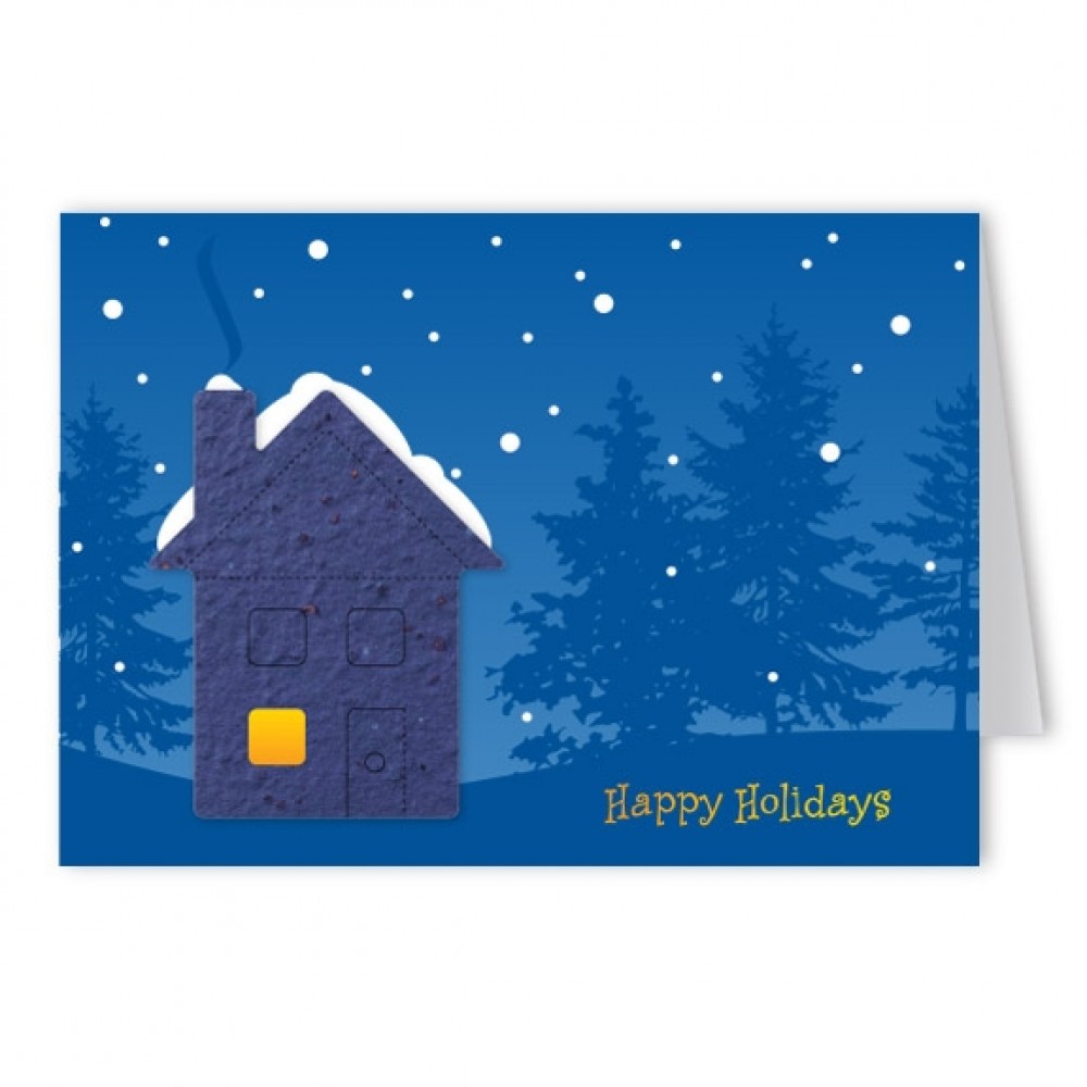 Seed Paper Shape Holiday Greeting Card - Design AM with Logo