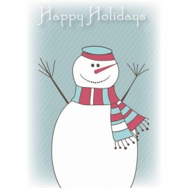 Snowman With Twig Hands Greeting Card with Logo