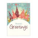 Customized Full Color Holiday Cards; Tree On Hill
