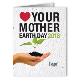 Plantable Earth Day Seed Paper Greeting Card - Design H with Logo