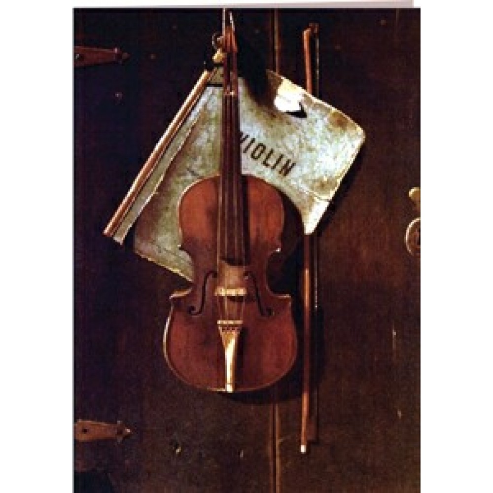 Classic Art Violin Thank You Note with Logo