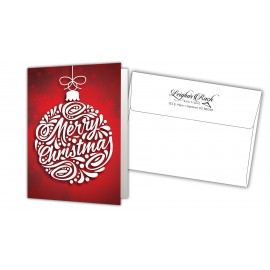 5" x 7" Holiday Greeting Cards w/ Imprinted Envelopes - Merry Christmas with Logo  5" x 7" Holiday Greeting Cards w/ Imprinted Envelopes - Merry Christmas with Logo
