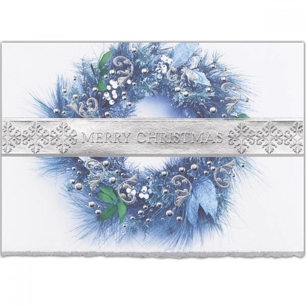 Logo Printed Wreaths In Hues Of Blue Logo Printed Wreaths In Hues Of Blue
