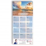 Z-Fold Personalized Greeting Calendar - Ocean Waves with Logo