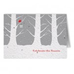Plantable Seed Paper Holiday Greeting Card - Design Q with Logo