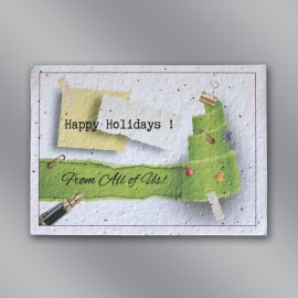 Logo Branded Office Floral Seed Paper Holiday Card w/ Stock or Custom Message