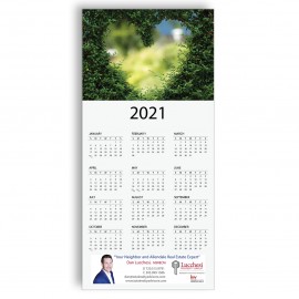 Personalized Z-Fold Personalized Greeting Calendar - Garden Heart