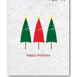 Custom Plantable Seed Happy Holiday Cards w/Christmas Tree