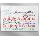Languages Floral Seed Paper Holiday Card w/o Inside Message with Logo