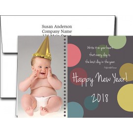 New Year Greeting Cards w/Imprinted Envelopes (5"x7") with Logo