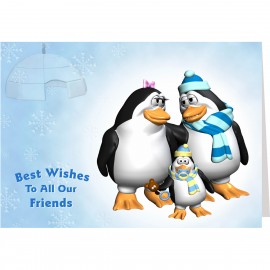 Promotional Penguin Best Wishes Holiday Greeting Card