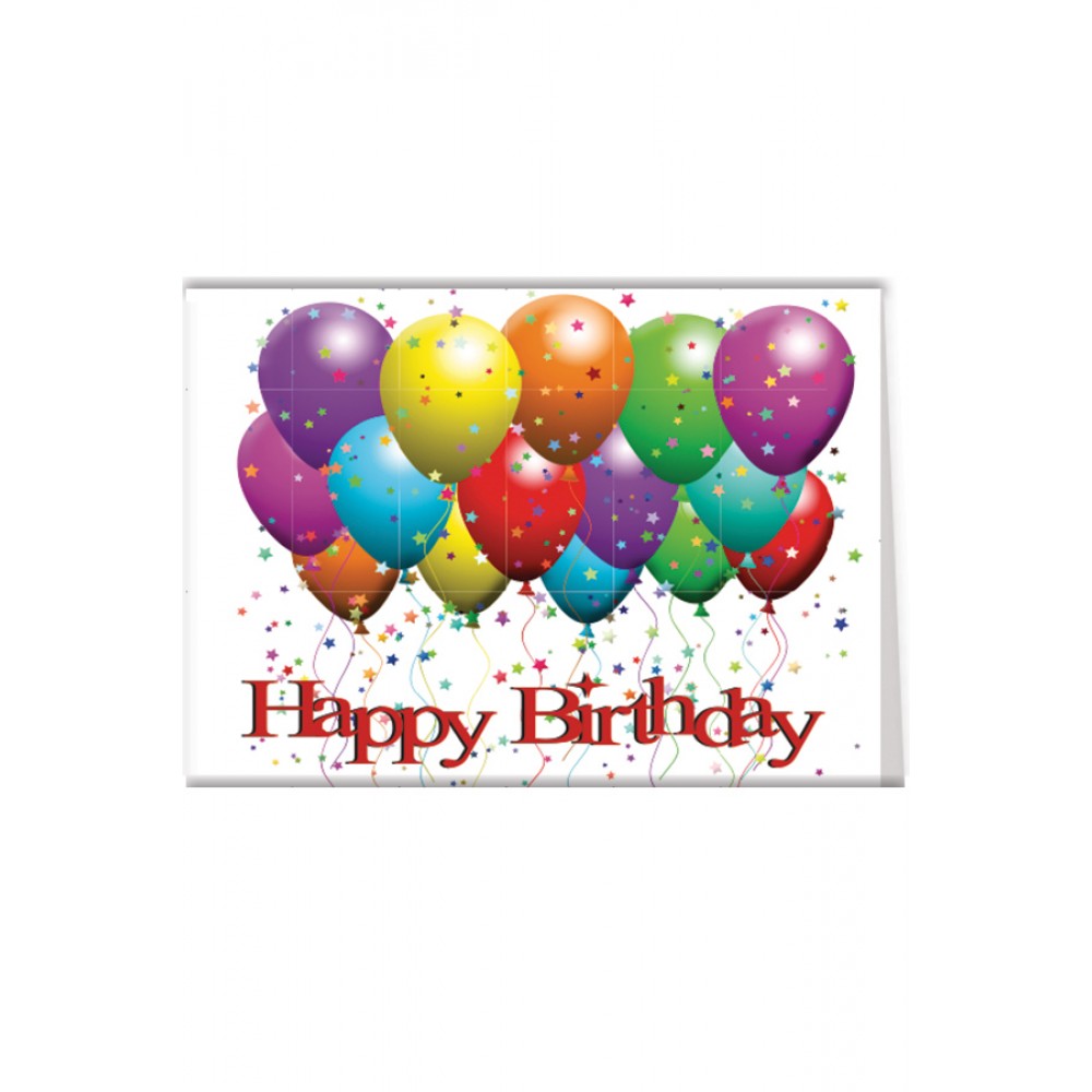Streamers & Stars Birthday Greeting Card with Free Song Download with Logo