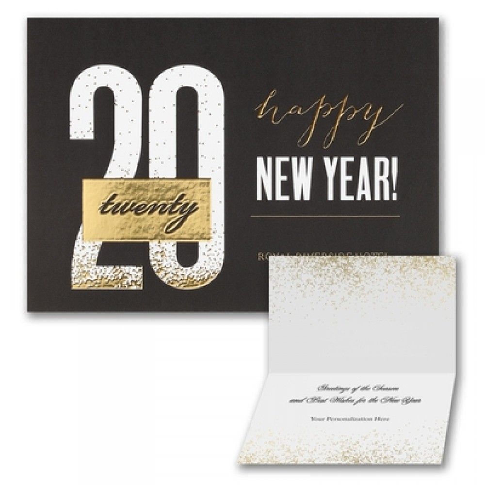 Logo Printed Modern New Year Holiday Card Logo Printed Modern New Year Holiday Card