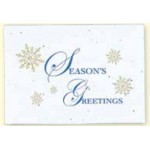 Snowflakes Floral Seed Paper Holiday Card w/Stock or Custom Message with Logo
