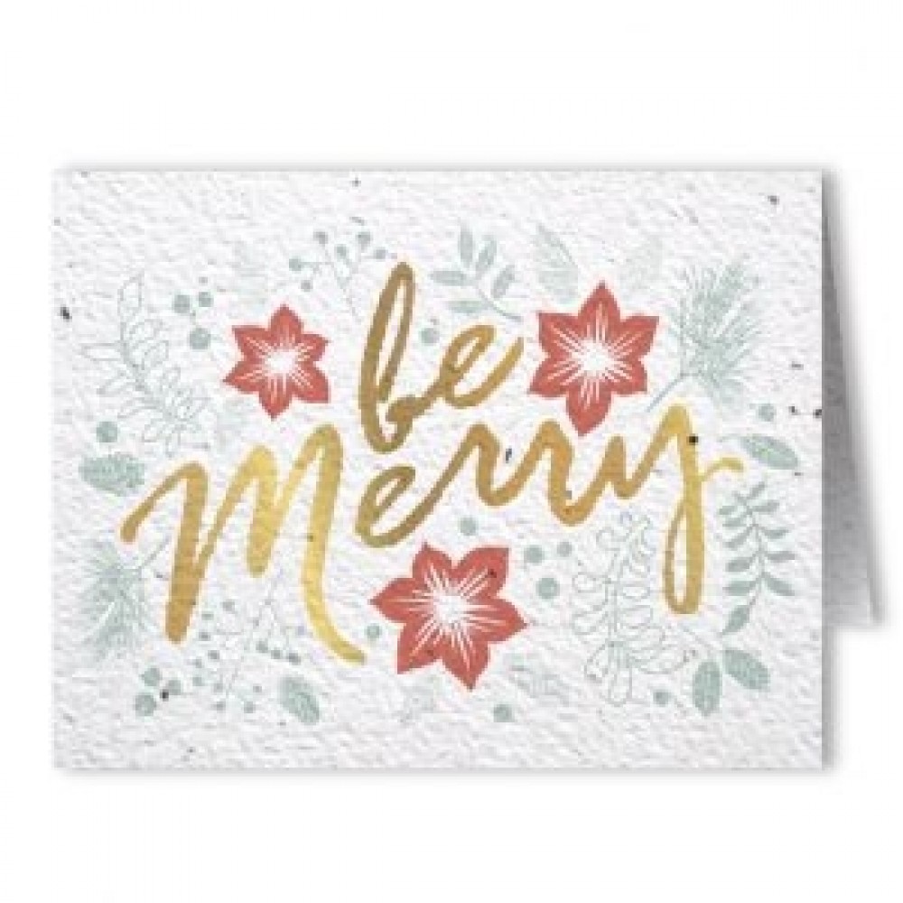 Personalized Plantable Seed Paper Holiday Greeting Card - Design BA