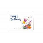 Birthday Corner Hat/Balloons Greeting Card with Free Song Download with Logo