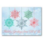 Customized Dangling Snowflakes Holiday Card