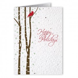 Plantable Seed Paper Holiday Greeting Card - Design W with Logo