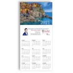Logo Branded Z-Fold Personalized Greeting Calendar - Ocean Scene