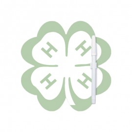 Memo Board - 8" X 8" Clover Shape Custom Printed Memo Board w/Magnets or Tape on Back with Logo