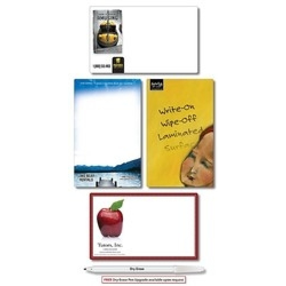 Extra-Thick Laminated Mini Memo Board - Custom Shape Up to 5.25x8.5 - 24 pt. with Logo