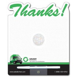 Promotional Memo Board - 8.5x10.125 Laminated Shaped (Thanks!) - 14 pt.