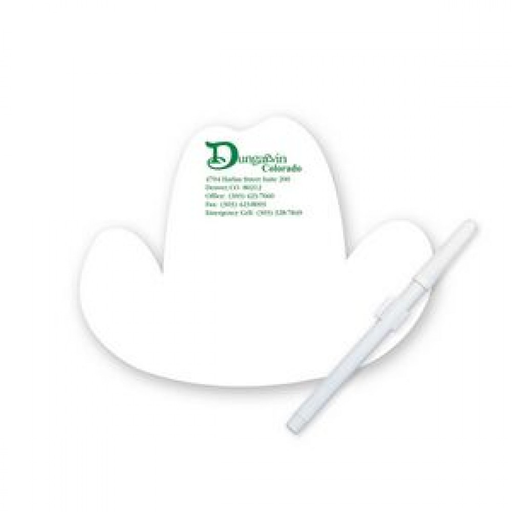 8"X8" Cowboy Hat Custom Printed Memo Board w/Magnets or Tape on Back Logo Printed 8"X8" Cowboy Hat Custom Printed Memo Board w/Magnets or Tape on Back Logo Printed