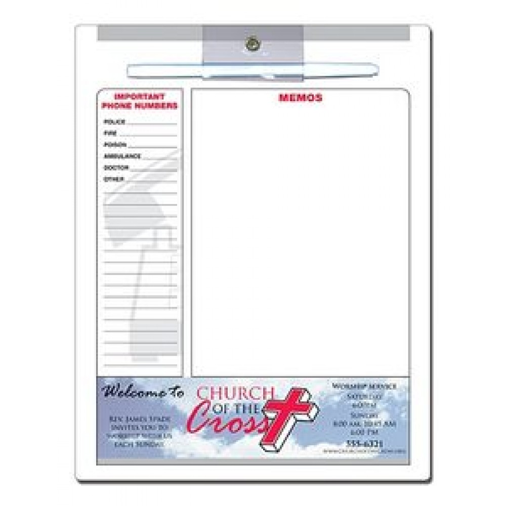 Custom Imprinted Religious Memo Board - 8.5"x11" Laminated - 14 Point Custom Imprinted Religious Memo Board - 8.5"x11" Laminated - 14 Point