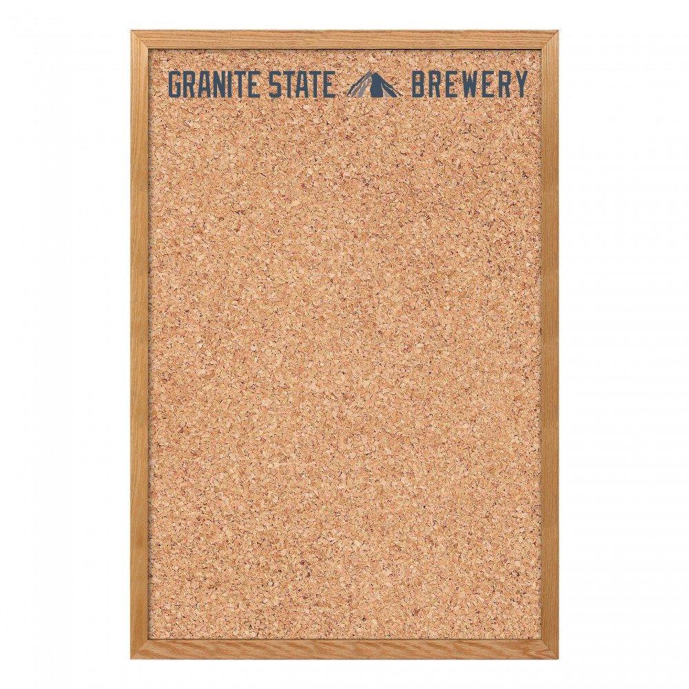 Oak Frame Wall Cork Board - 24"w x 36"h Personalized Oak Frame Wall Cork Board - 24"w x 36"h Personalized