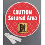 Caution: Secured Area Wallminder - 4" with Logo