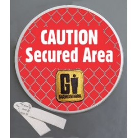Caution: Secured Area Wallminder - 4" with Logo