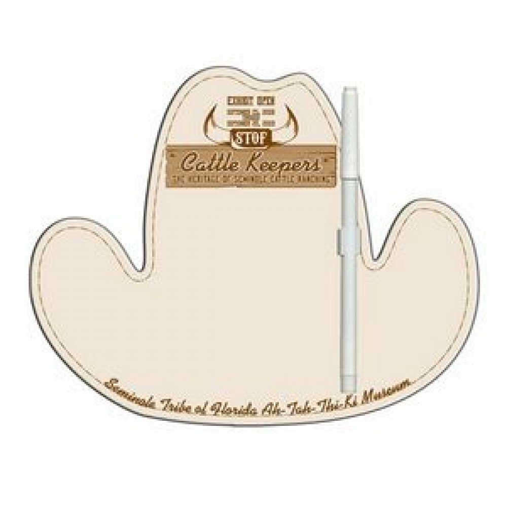 Personalized Cowboy Hat Offset Printed Memo Board