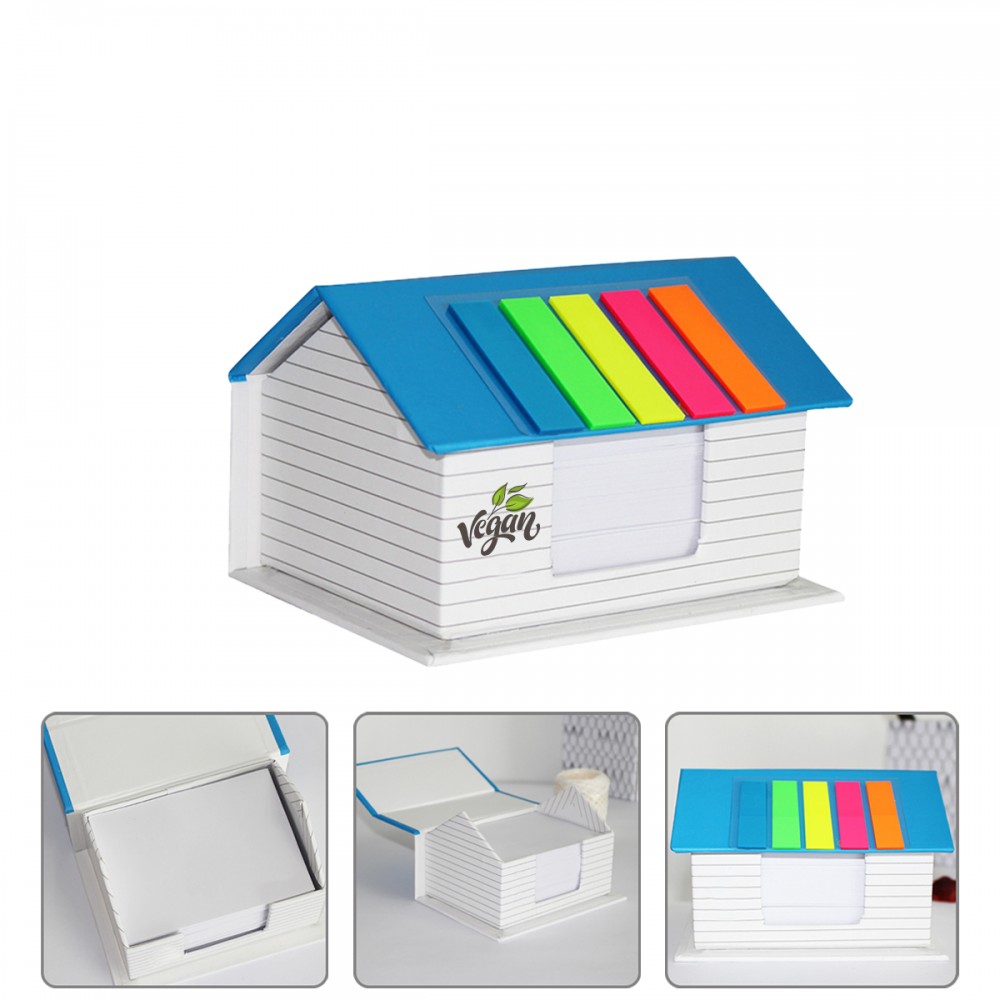House Shape Desktop Sticky Note Set with Logo