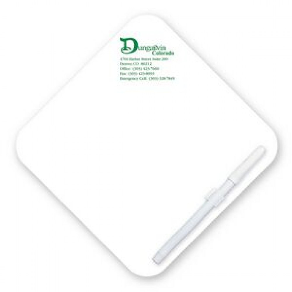 8"X8" Diamond Custom Printed Memo Board w/Magnets or Tape on Back Logo Printed 8"X8" Diamond Custom Printed Memo Board w/Magnets or Tape on Back Logo Printed