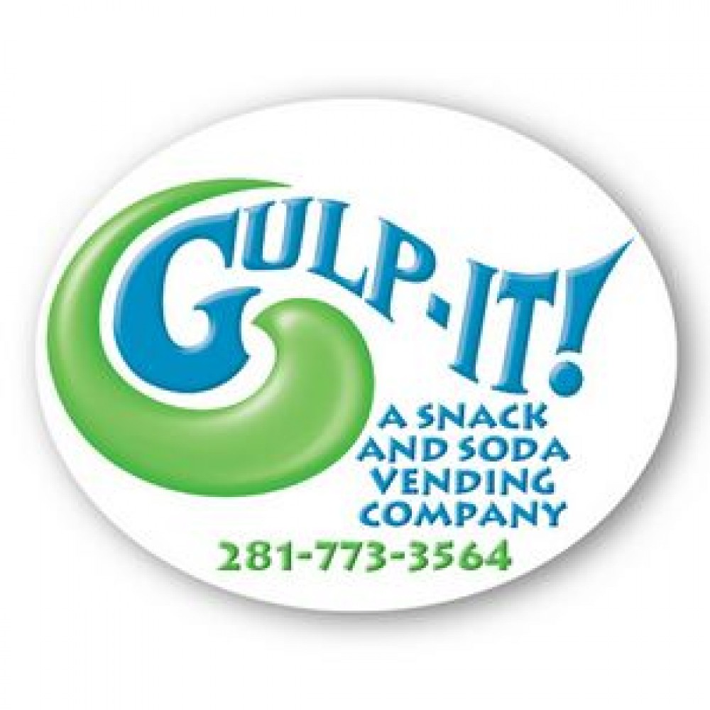 Logo Printed 8"X8" Oval Shape Stock Vinyl Magnet - 30mil Logo Printed 8"X8" Oval Shape Stock Vinyl Magnet - 30mil