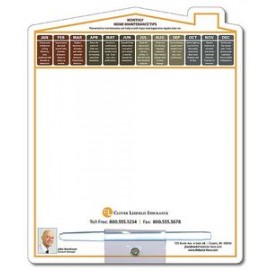 Memo Board - 8.5x10.125 Laminated Shaped (Home/House) - 14 pt. with Logo