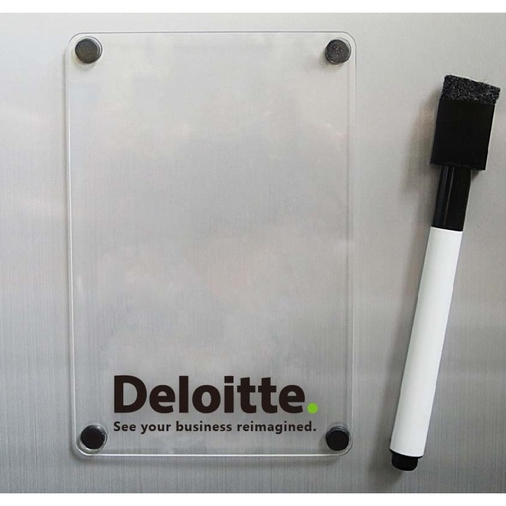Logo Printed Clear Acrylic Dry Erase Magnetic Memo Board Logo Printed Clear Acrylic Dry Erase Magnetic Memo Board