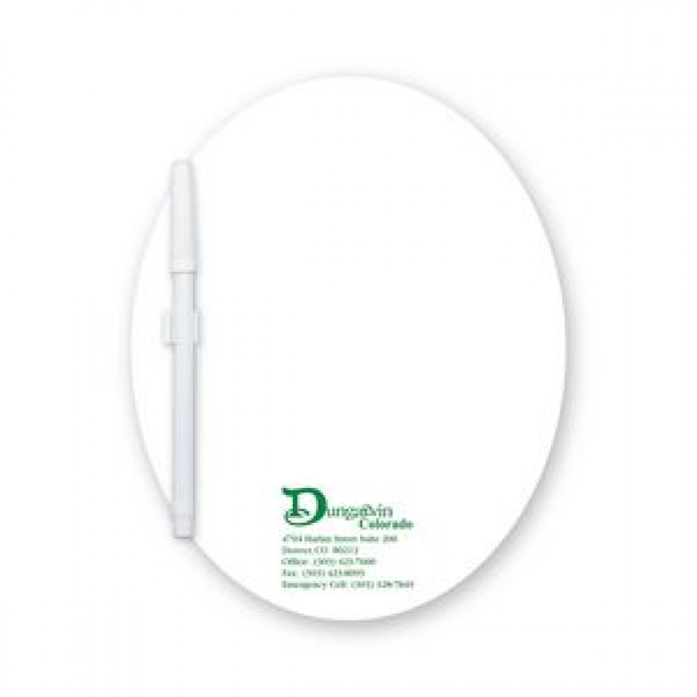 Custom Imprinted 8" X 8" Oval Custom Printed Memo Board w/Magnets or Tape on Back Custom Imprinted 8" X 8" Oval Custom Printed Memo Board w/Magnets or Tape on Back