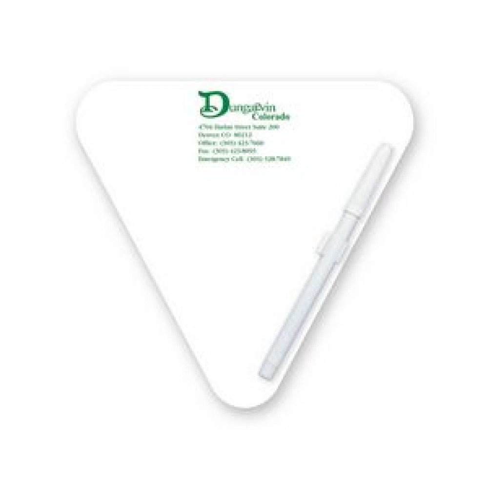 Custom Imprinted 8"X8" Triangle Custom Printed Memo Board w/Magnets or Tape on Back Custom Imprinted 8"X8" Triangle Custom Printed Memo Board w/Magnets or Tape on Back