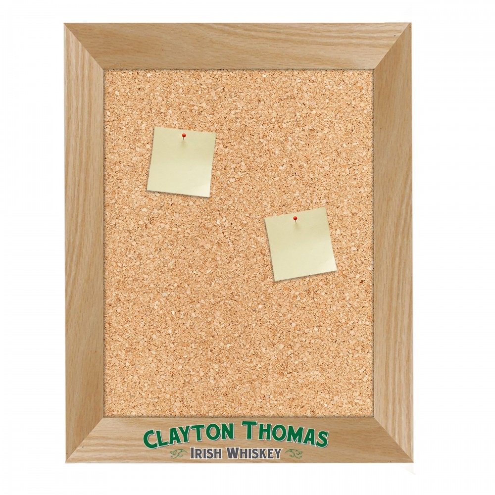 Personalized Oak Frame Wall Cork Board - 8.5"w x 11"h Personalized Oak Frame Wall Cork Board - 8.5"w x 11"h
