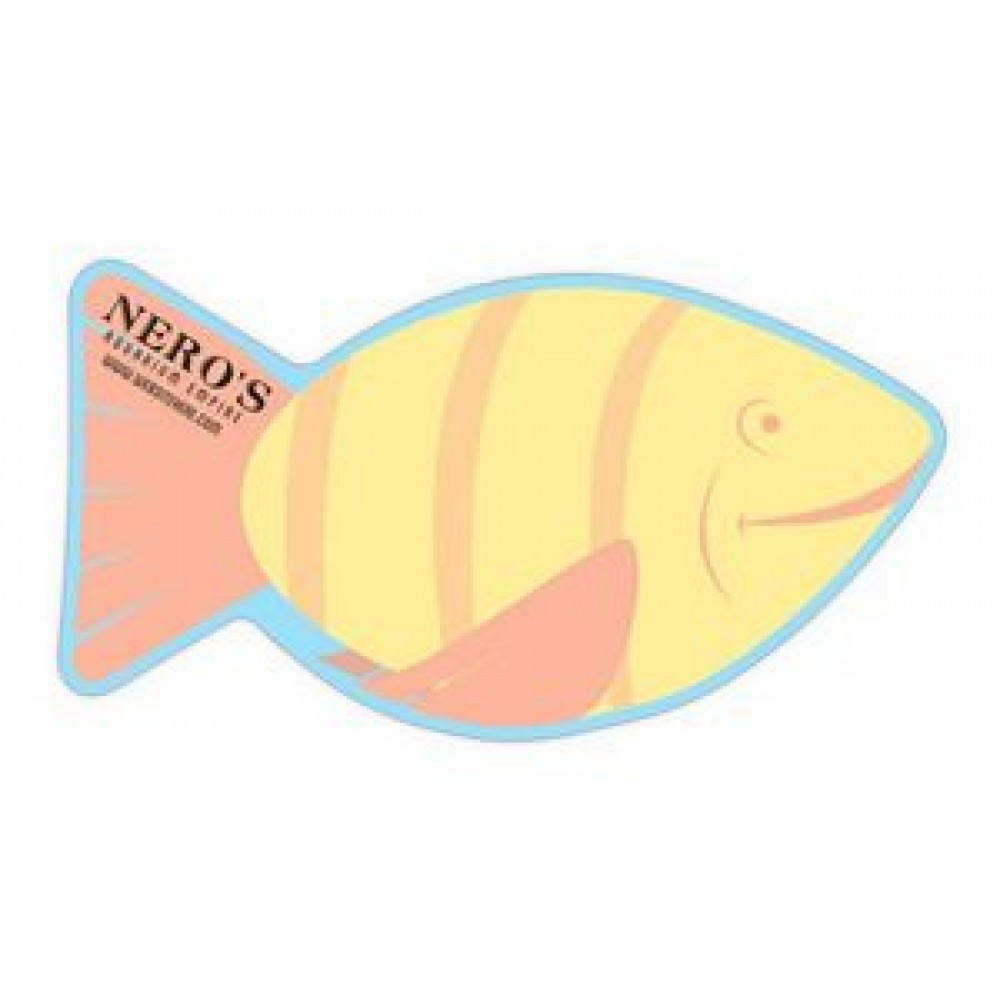 Mini Memo Board Shape - 8.5x4.625 Laminated - FISH - 14 pt. with Logo