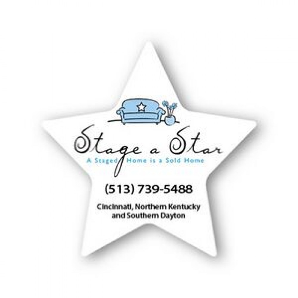 Star Shape Stock Vinyl Magnet - 20mil Logo Printed