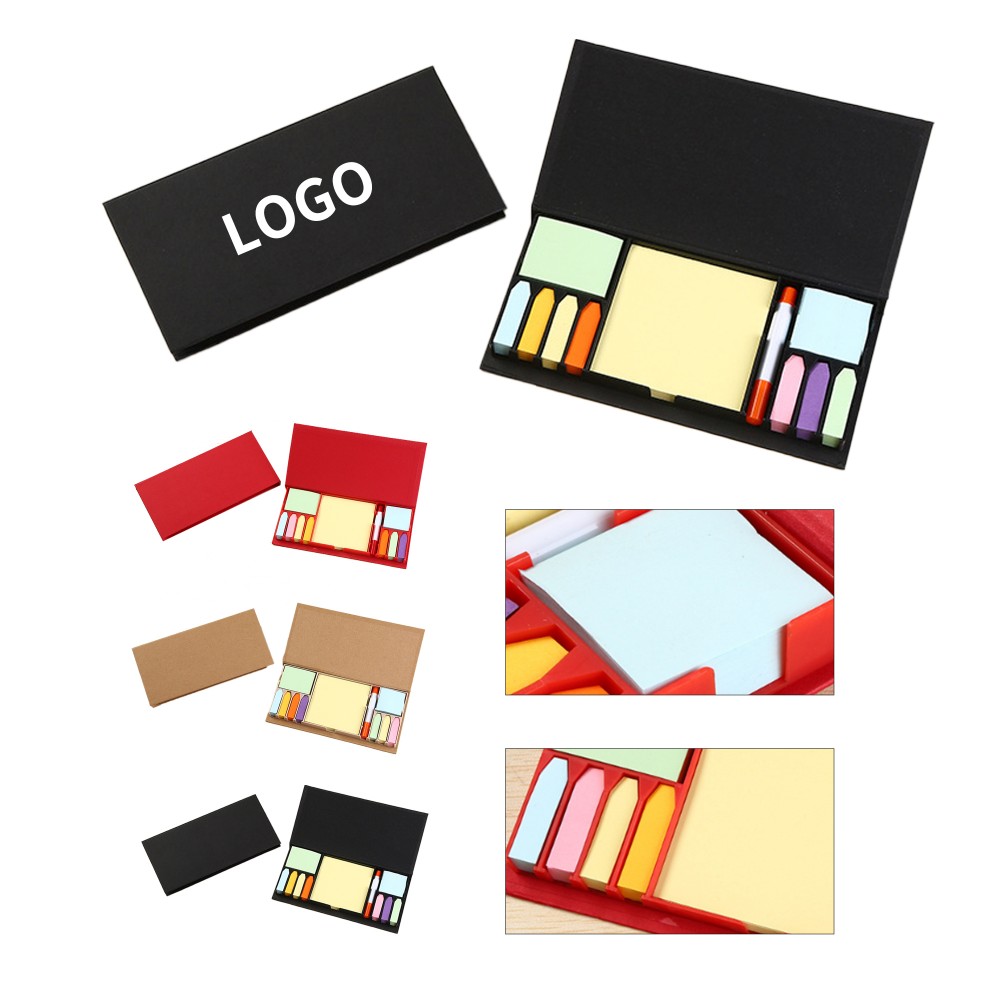 4-in-1 Sticky Note Set w/ Marker with Logo