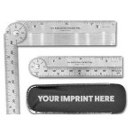 Logo Printed Stock Generic Stainless Steel Pocket Protractor (4.5"x1")