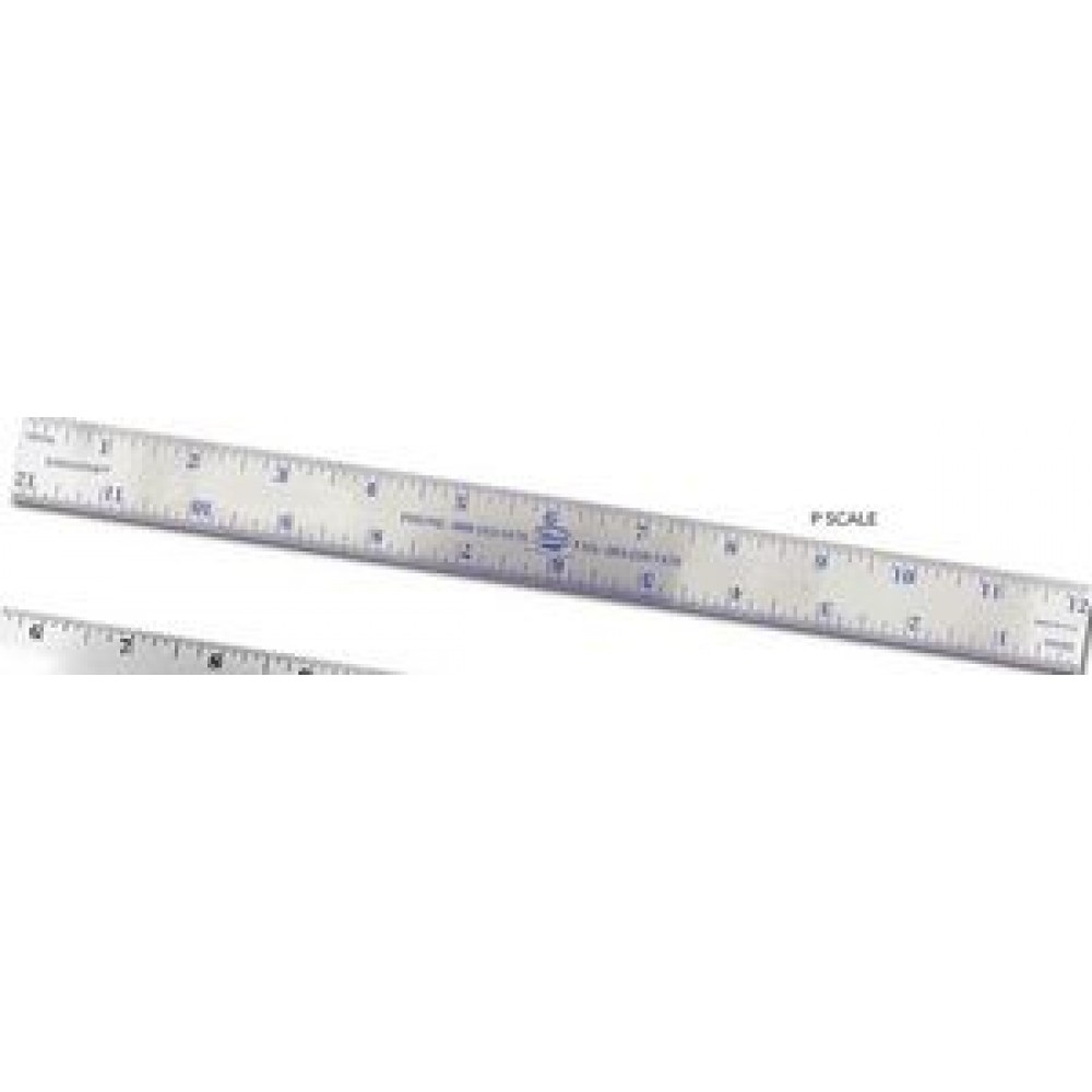 2 Sided 12" Stainless Steel Ruler (12"x1") with Logo 2 Sided 12" Stainless Steel Ruler (12"x1") with Logo